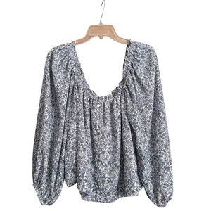 American Eagle Outfitters Lavender/Blue Floral Blouse‎